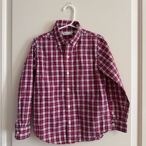 Janie and Jack Red and White Plaid Button Down Shirt